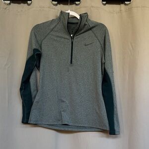 Nike Heather Dark Green Quarter-Zip Top